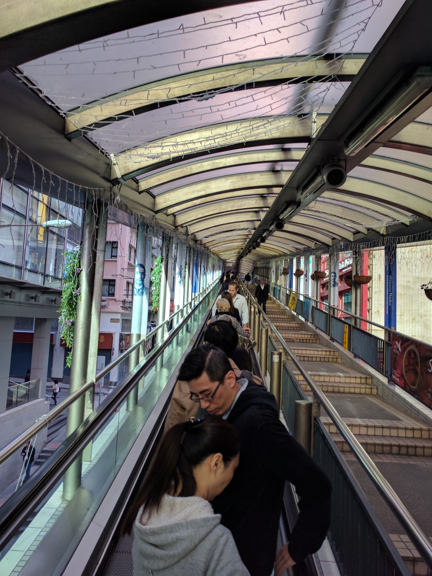 Hong Kong drives on the left, walks on the left, but stands on the right on escalators